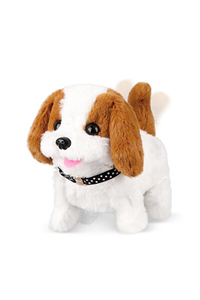 Choice لعبة إلكترونية على شكل كلب تيدي صغير أبيض وبني، قطعة واحدة، تعمل بالكه...