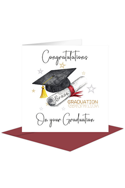 Choice1 style 1 1pc Class Of 2025 Graduation Folded Card With Envelope, Bache...