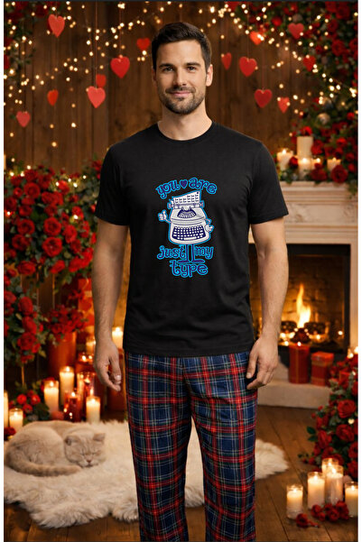 MVRDAR Σετ ανδρικής βαμβακερής πιτζάμας για την Ημέρα του Αγίου Βαλεντίνου, D...