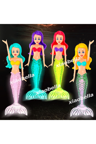 Choice 4pcs Mermaid 4pcs Mermaid Dive Toys Set Glow in the Dark Lights up Bat...