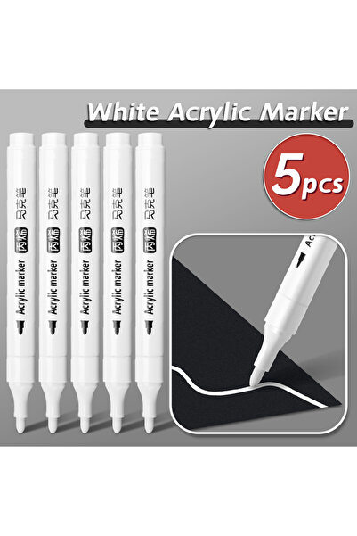 Choice 5pcs 5pcs White Acrylic Marker,Permanent Pen Art Supplies for Black Pa...