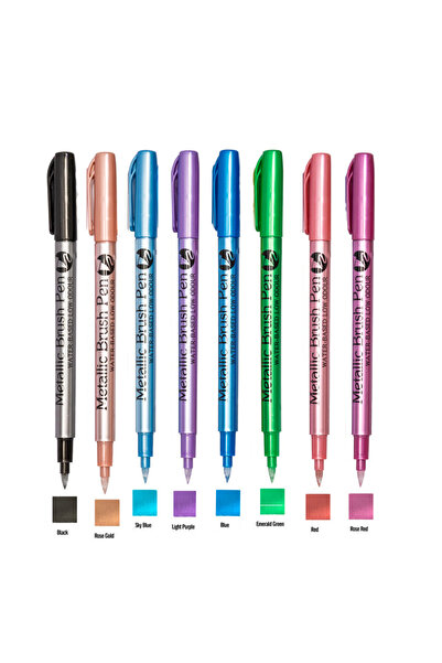 Choice ٨ أقلام تلوين معدنية من النوع B، بألوان فضي وذهبي، مناسبة للرسم على ال...