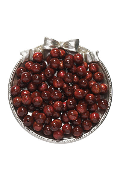 Choice 8mm x 50pcs Red 20-50pcs/lot Glitter Mitation Cat Eye Round Resin Bead...