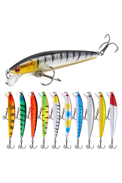 Choice مجموعة طعوم صيد مكونة من 10 قطع، طول كل منها 10 سم ووزنها 9 غرامات، تت...