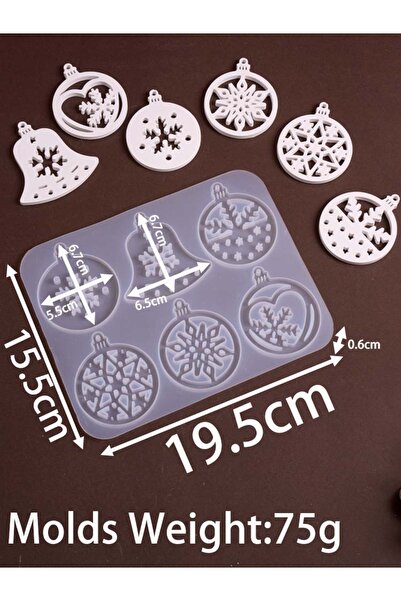 Choice 001 3D Round Snowflake Christmas Tree Listing Silicone Mold DIY Christ...