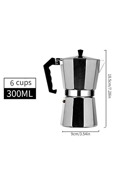 Choice غلاية قهوة ألومنيوم سعة 300 مل للاستخدام المنزلي، إيطالية، ثمانية الأض...