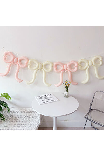 Choice مجموعة بالونات على شكل فيونكة حب، 4 قطع، مقاس 22 بوصة، باللونين الوردي...