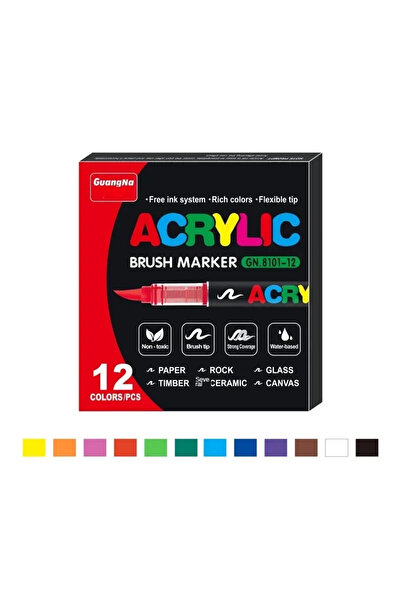 Choice أقلام طلاء أكريليك برأس فرشاة، 12 لونًا، من 12 إلى 120 لونًا، مناسبة ل...