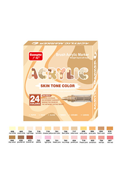 Choice 8201F-24 GuangNa 12/24/48/72 colors Acrylic Paint Markers,Soft Brush S...