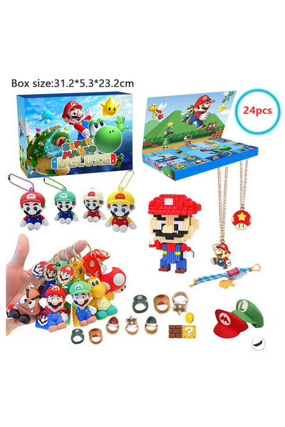 Choice 02 24 قطعة/صندوق هدايا تقويم ماريو بروس للميلاد، صندوق هدايا، دمى صغير...