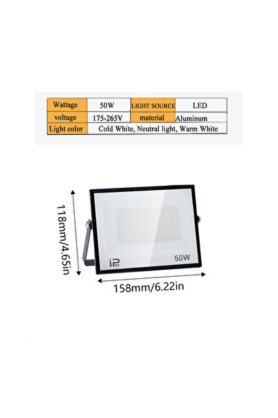 Choice كشاف LED محايد الإضاءة بقوة 50 واط، مقاوم للماء بمعيار IP66، يعمل بجهد...