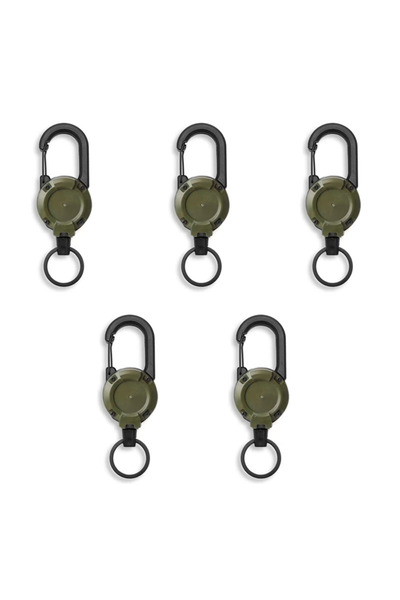 Choice army green 5pcs Retractable Keychain Heavy Duty Heavy Duty Pull Reel C...