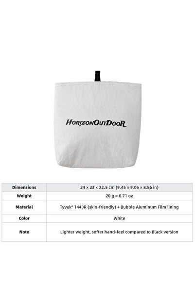 Choice WHITE Outdoor Tyvek® Insulated Food Pouch Ultralight Freeze-Dried Meal...