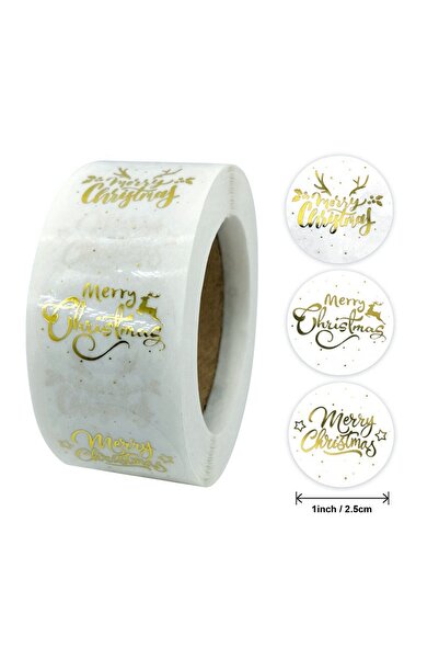 Choice النمط 1، 500 قطعة/لفة، 1 بوصة/2.5 سم، ملصقات شفافة لعيد الميلاد المجيد...