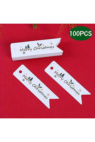 Choice As shown 100PCS 100PCS Matte Finish Christmas Gift Tags with String - ...
