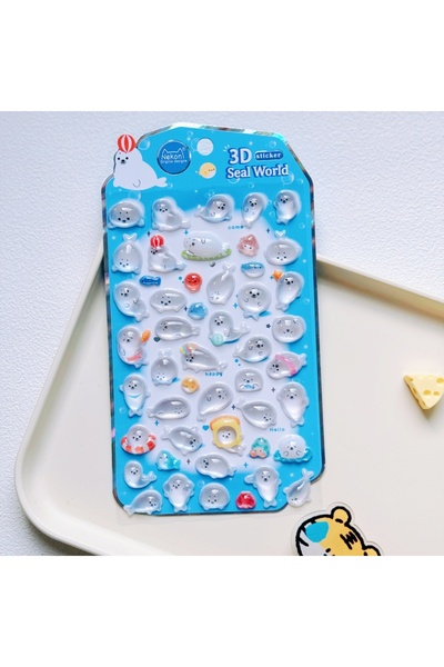 Choice1 عالم الفقمات، ملصقات ثلاثية الأبعاد من نيكوني، حيوانات لطيفة: فقمة، د...