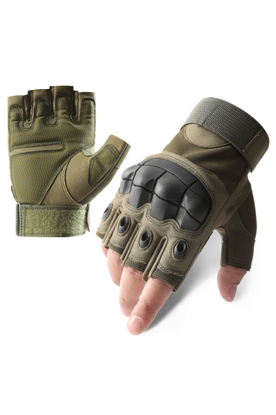 Choice XL green Cycling Tactical Gloves Men Women Half Finger Soft Shell Glov...