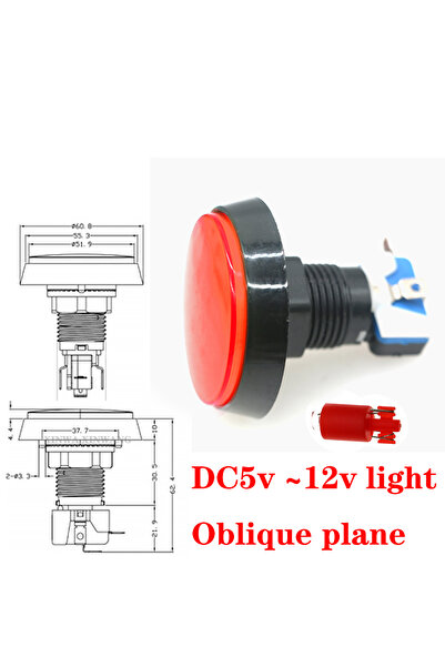 Choice4 إضاءة LED حمراء بجهد 12 فولت وقطر 60 مم تعمل بالضغط، مناسبة لألعاب ال...