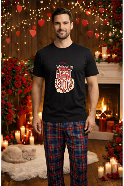 MVRDAR Set pijamale barbati bumbac Colectia Valentine's Day, Dragobete