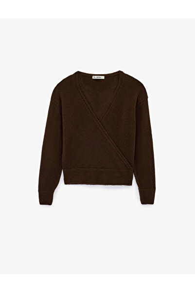 Koton decolteu petrecut în V Pulover tricotat cu mânecă lungă