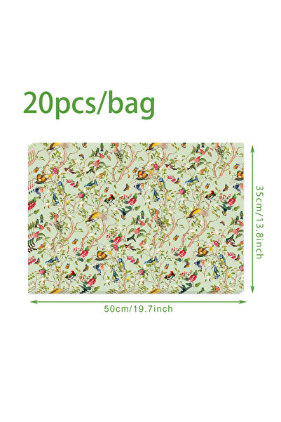 Choice 20pcs-WX002 20/50pcs Bird Flower Tissue Paper Snow Pear Paper Gift Wra...