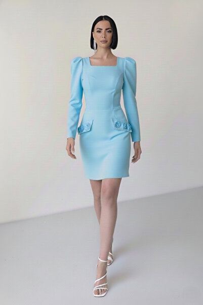 ALFUDO Moda Collection Princess Sleeve Square Neck Graduation Dress