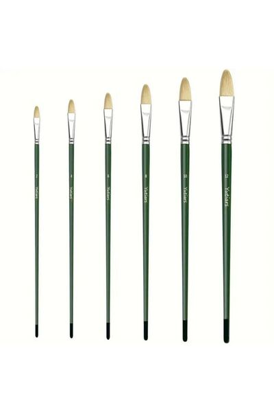 Choice 6pcs 6pcs Professional Filbert Paint Brush Set - Natural Chungking Hog...