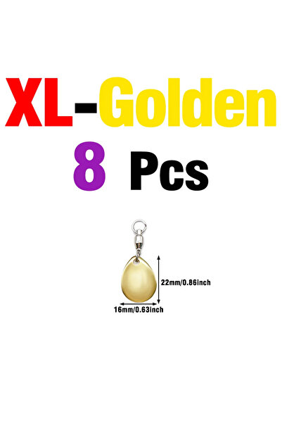 Choice طعم صيد دوار ذهبي كبير الحجم من MNFT، 8 قطع، مزود بشفرات دوارة كروية، ...