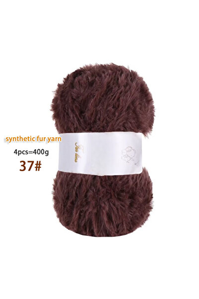 Choice 37 خيط فرو صناعي أحمر اللون، 400 غرام، خيط فرو صناعي، خيط سميك وعريض ل...