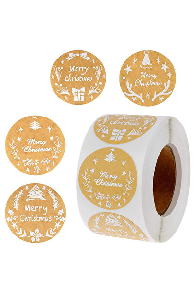 Choice 500 قطعة/لفة من ورق الكرافت، ملصقات تغليف هدايا بطابع عيد الميلاد، 2.5...