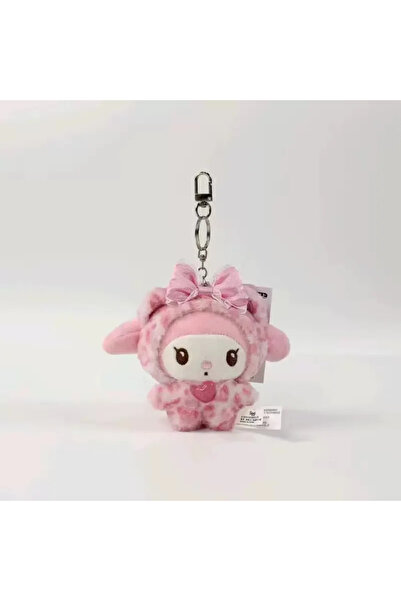 Miniso 04 سلسلة مفاتيح هيلو كيتي من سانريو بنقشة جلد النمر، دمية قطيفة كرتوني...