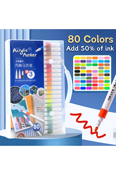 Choice مجموعة أقلام تلوين أكريليك بـ 80 لونًا، تتضمن أقلامًا من 12 إلى 80 لون...