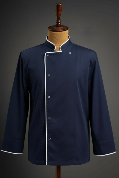 EFT Lacivert Aşçı Ceketi Beyaz Biyeli