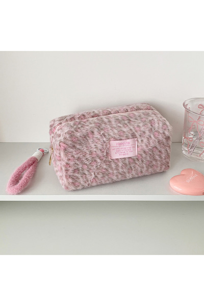 Choice HEIFEN Korean Leopard Print Fashion Winter Plush Pencil Case Student L...