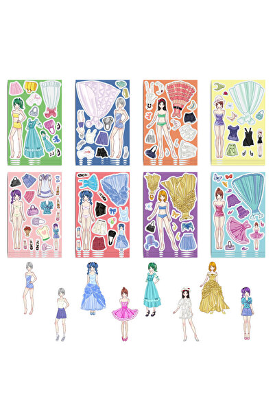 Choice 8 قطع من ملصقات الألغاز الخاصة بأزياء الأميرة للفتيات، دليل إبداعي متن...