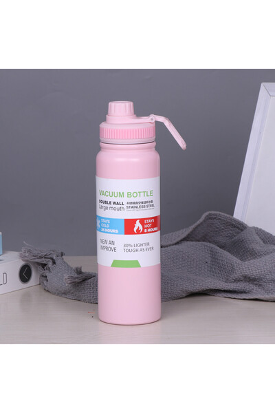 Choice 800ml Pink 600ML/800ML Stainless Steel Thermal Cup Outdoor Leak-proof ...