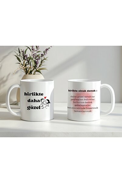 Beramussa Better Together Love Mug – Two Cups with the Meaning of Love Writte...