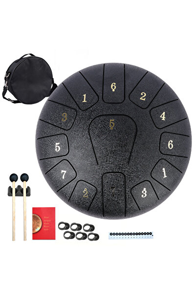 Choice طقم طبول فولاذي احترافي أسود مقاس 10 بوصات للبالغين والأطفال، آلة إيقا...