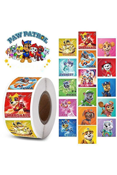 PAW PATROL شريط لاصق جديد 500 قطعة ملصقات كرتونية للأطفال، لوازم مكتبية لطيفة...