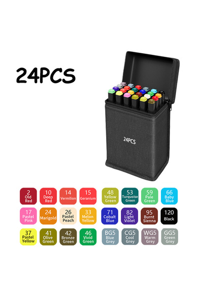 Choice 24 Colors 24/48/80/120/168/262 Colors Professional Drawing Markers Dua...
