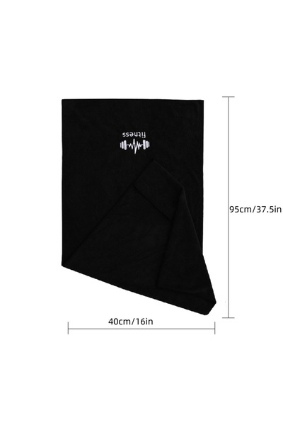 Choice 40x95cm Black Gym Towel Microfiber Sports Towel for Men and Women, Sup...