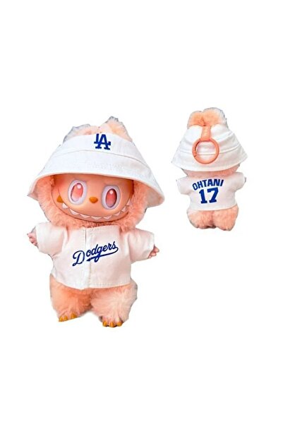 Miniso ملابس دمى No Dolls-114-أبيض 15-17 سم لدمية Labubu، طقم رياضي بيسبول LA...