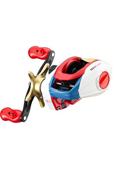 Choice1 4 Left Hand White Red HAUT TON NC200 Baitcasting Reel 3+1 Metal Beari...