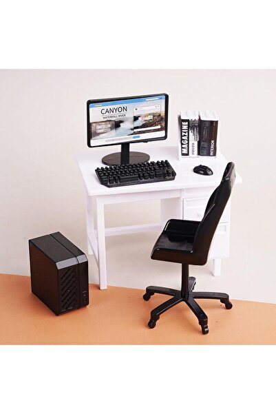 Choice مجموعة واحدة من أثاث غرفة الدراسة المنزلية المصغرة لبيت الدمى بمقياس 1...