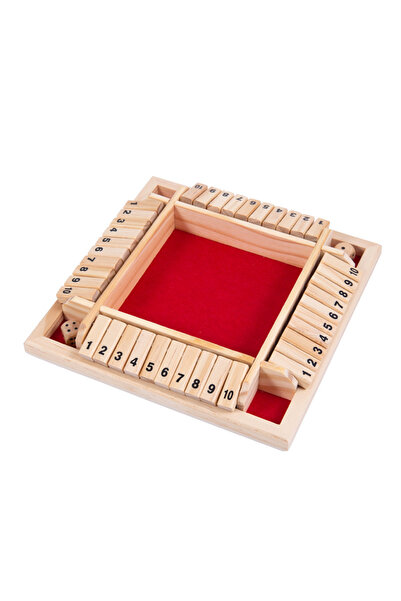 Choice red Shut The Box Dice Game,2-4 Player Family Wooden Board Table Math G...