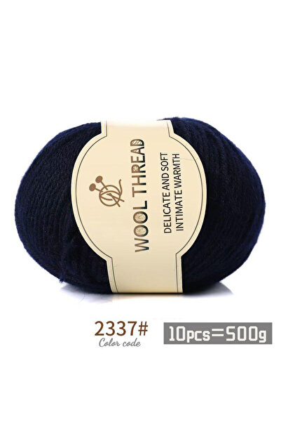 Choice 2337 أزرق داكن 500 غرام 290 خيوط صوف ألبكة ممشط متوسطة الخشونة، دافئة ...