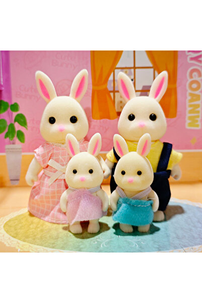 Choice مجموعة ألعاب أثاث بيت الدمى لمحاكاة حيوانات الغابة من عائلة الأرانب، ب...