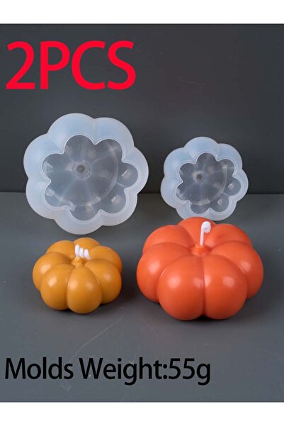 choice2 2pcs 3D Pumpkin Aromatherapy Candle Silicone Mold DIY Handmade Soap C...