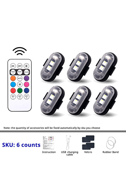 Choice مجموعة إضاءة RGB للوح التزلج والسكوتر، 6 مصابيح، مع جهاز تحكم عن بعد ل...