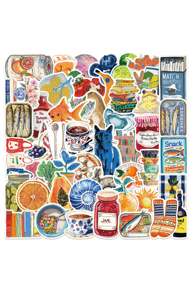 Choice 50 قطعة من ملصقات فن الطماطم المتوسطية الجمالية، مناسبة لأجهزة الكمبيو...